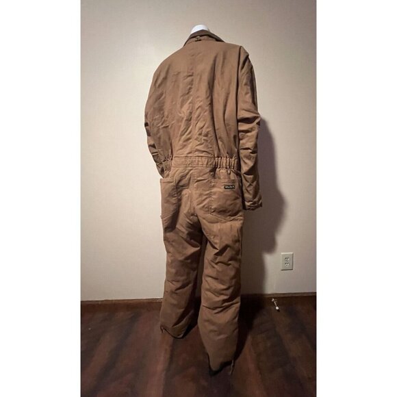 Walls Insulated Duck Overalls Men's Size LR GR Enduro Flex Stretch Canvas Brown - Picture 6 of 15